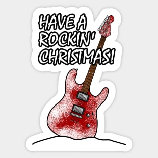 Have A Rockin' Christmas Electric Guitar Sticker